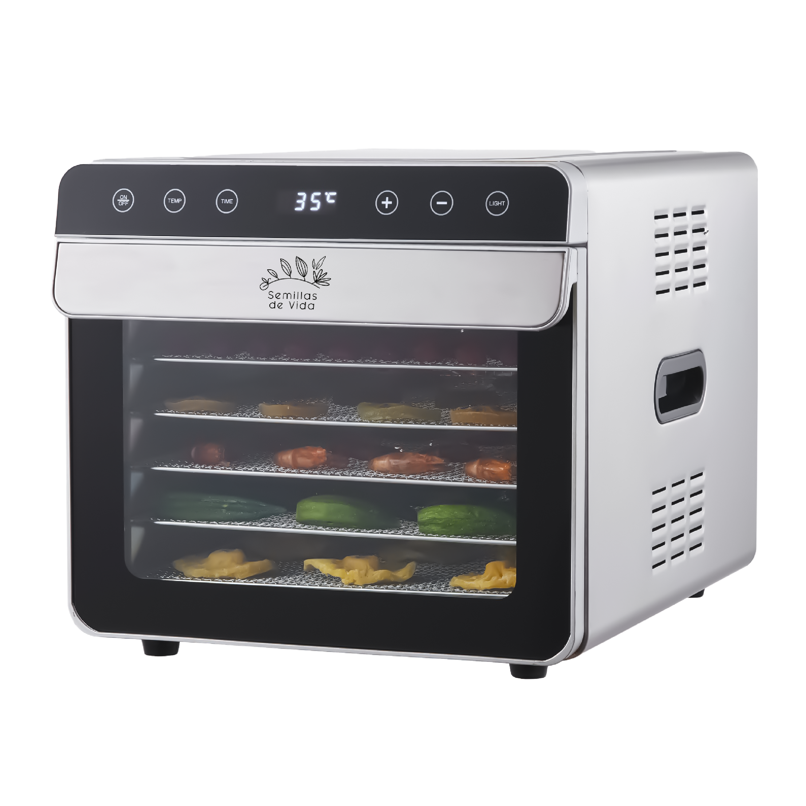 Deshidratador de Alimentos Eléctrico 6 Bandejas de Acero Inoxidable con Control de Temperatura