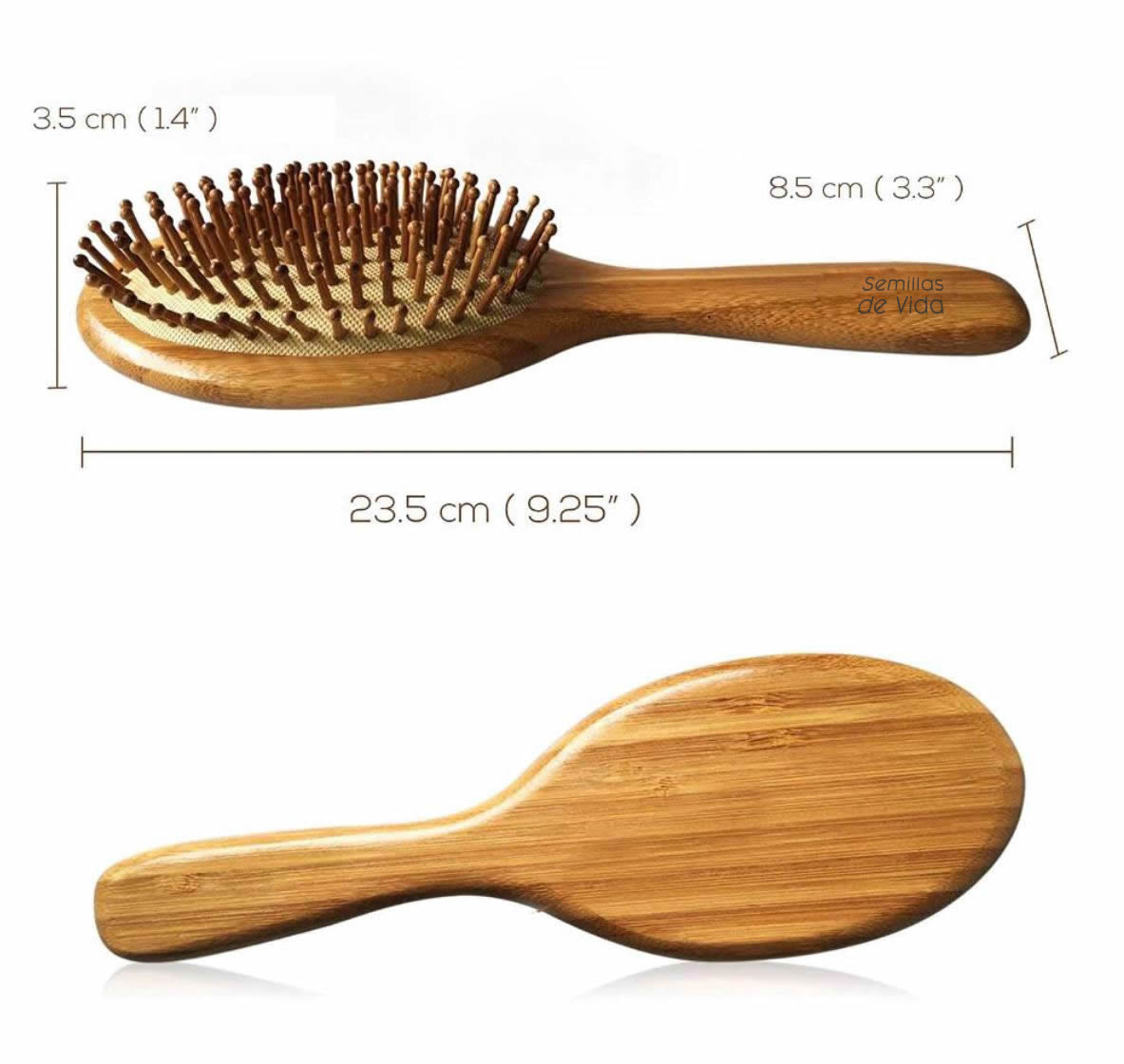 Cepillo de Madera de Bambú Natural para Cabello