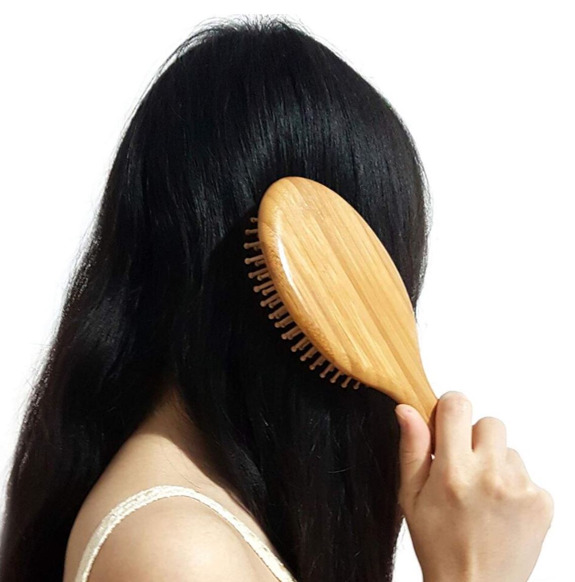 Cepillo de Madera de Bambú Natural para Cabello