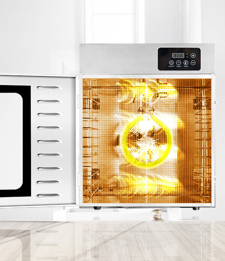 Deshidratador de Alimentos Eléctrico 12 Bandejas de Acero Inoxidable con Control de Temperatura