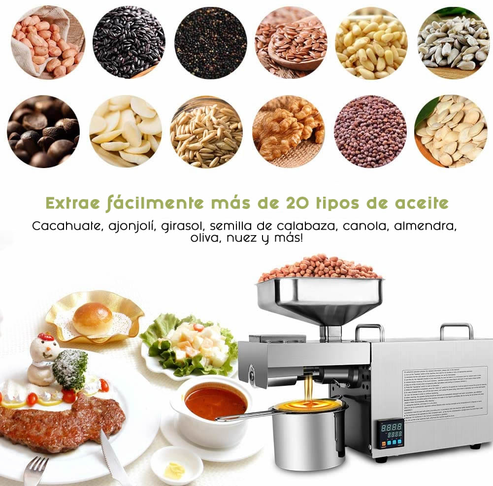 Extractor Eléctrico de Aceites de Nueces y Semillas