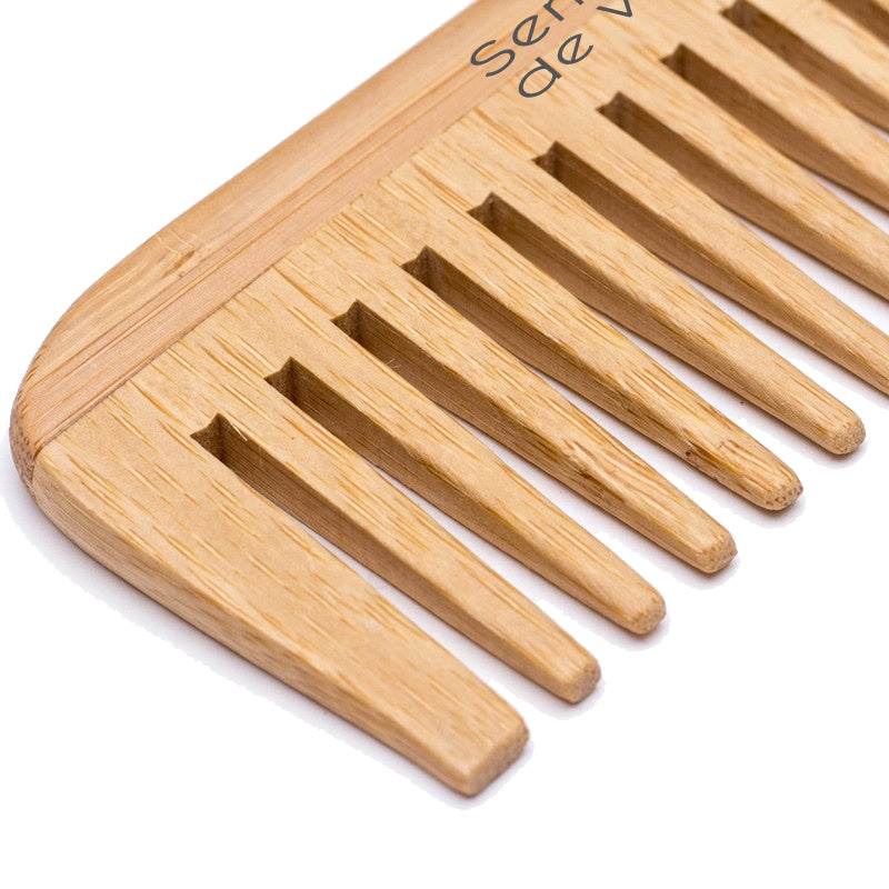 Peine de Bambú Natural Diente Grueso