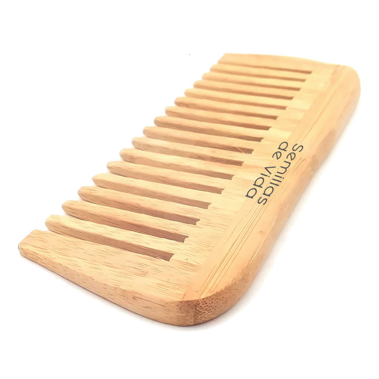 Peine de Bambú Natural Diente Grueso