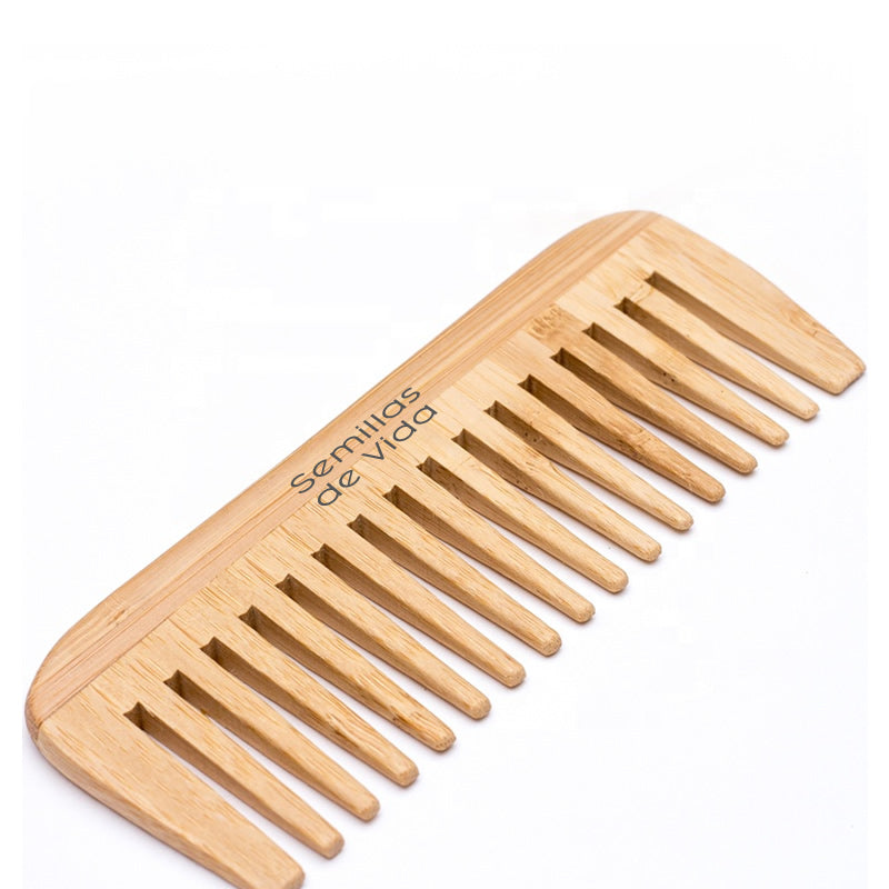 Peine de Bambú Natural Diente Grueso