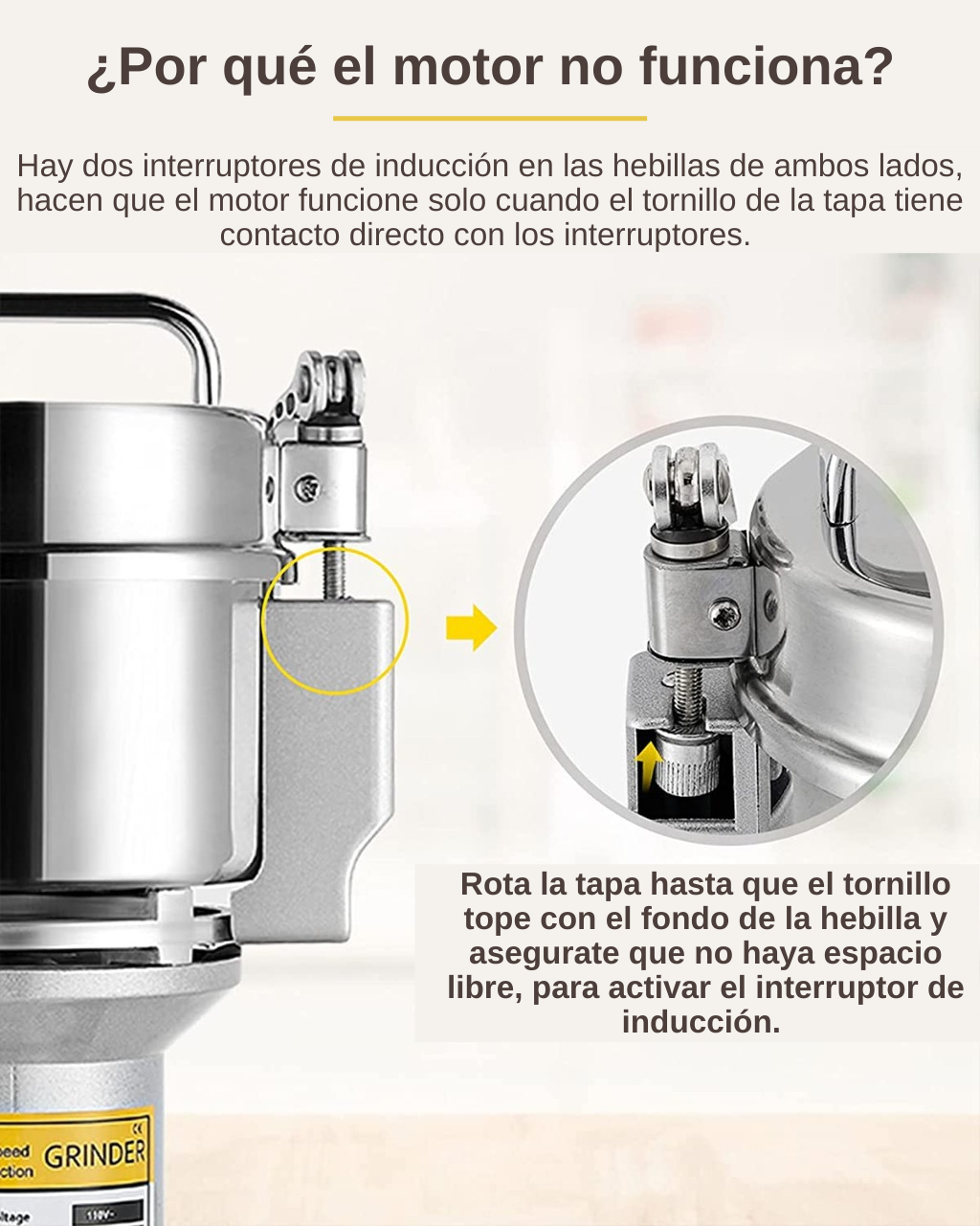 Molino Pulverizador Eléctrico de Granos, Semillas y Especias 100g
