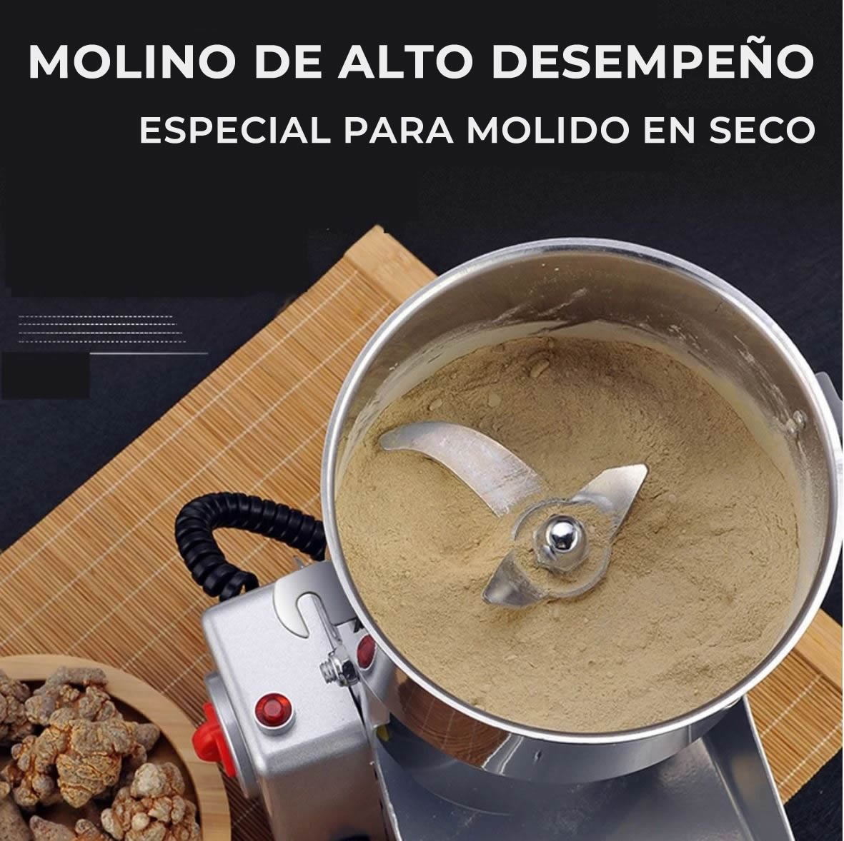 Molino Pulverizador Granos, Semillas y Especias Eléctrico 2Kg